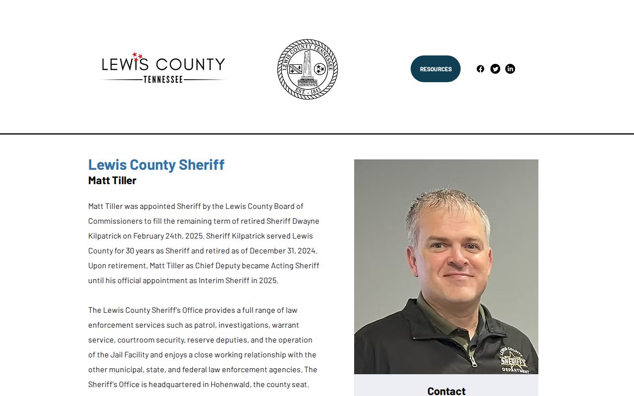 Lewis County arrest records contact at the sheriff office and jail